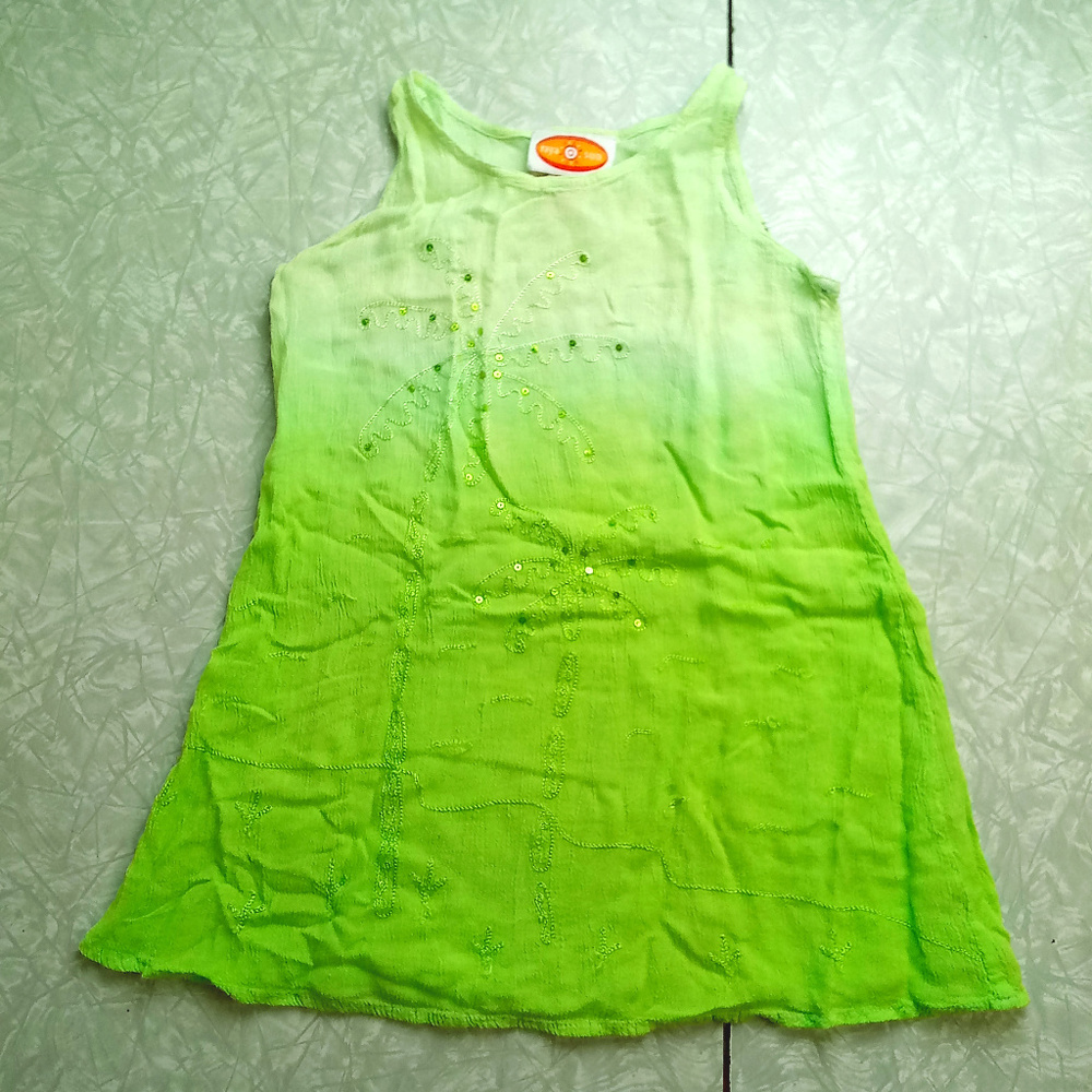 Raya Sun Girl's 5 5X Green Color Fade Beach Scene